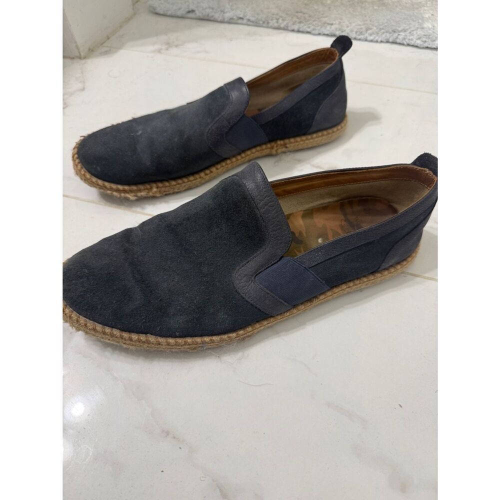 Men's Navy Suede Slip-On Espadrilles Men's Size 11 - Leather Upper & Lining